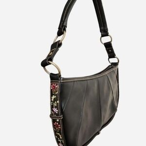 American Vintage Black and Floral Shoulder Bag